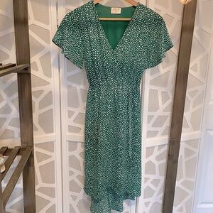 Sienna Sky PolkaDot Hi-Low FauxWrap Dress XS (A16)